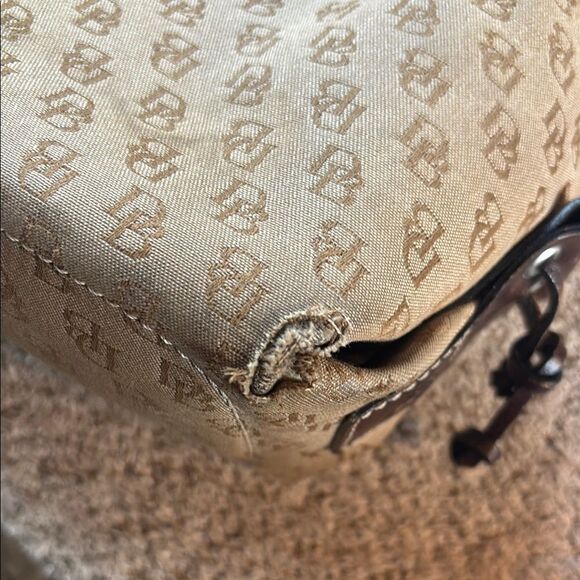 Dooney and Bourke Signature DB Leather tassel Tote Bag - Picture 11 of 15